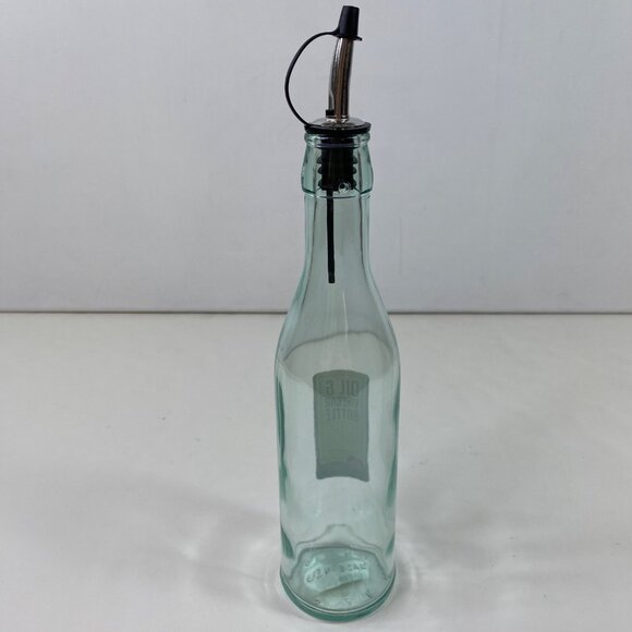 TableCraft 17 Oz Glass Oil Vinegar Bottle Pour Spout Dishwasher Safe 12" High - Picture 3 of 7
